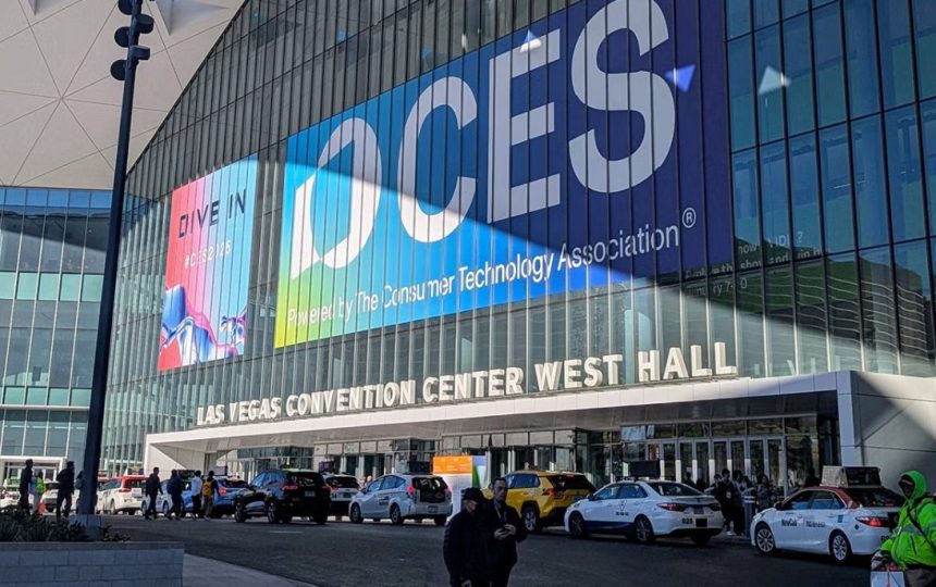 Vue de l'entrée du CES de Las Vegas
